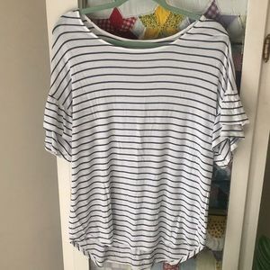 Blue and white striped tee